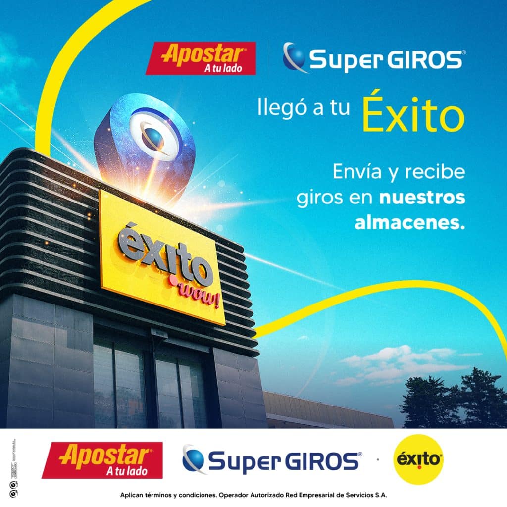 Grupo Éxito y SuperGIROS anuncian una alianza que facilitará las transacciones en efectivo en el país